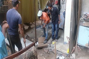 ازالة غرفة من الصاج بمنطقة الفراغات