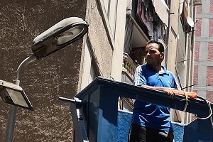 تركيب كشافات ليد بشارع سيد ابو النجا من جسر السويس