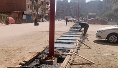 تركيب اعمد انارة بشارع الشهيد