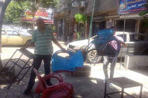 حملة لرفع الاشغالات المتواجدة  ببعض شوارع حي المطرية