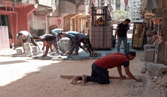 تركيب بلاط انترلوك بشارع محمود هاشم