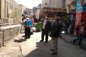 أعمال نظافة وتعقيم بالحي