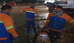 اصلاح كسر ماسورة مياه بشارع الميرغنى