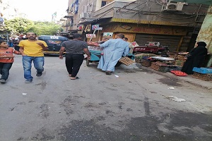 متابعة رفع جميع الاشغالات الكائنة بشارع البستانى 