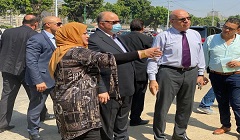 متابعة اعمال التطوير الجارية على محور كورنيش النيل 