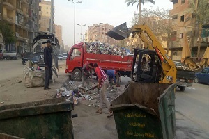حملة لرفع القمامة والمخلفات ابتداء من كوبري أبو رجيلة حتى الدائري