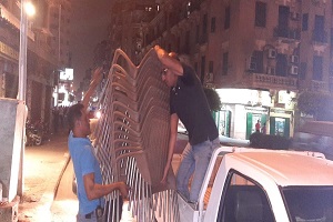 رفع الإشغالات من شارع البستان