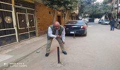 ازالة حواجز حديدية بشارع احمد سلامة