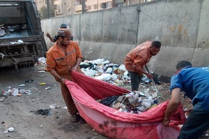 حملة لرفع القمامة بشارع عزيز المصري وشارع ٦ اكتوبر وشارع عين شمس