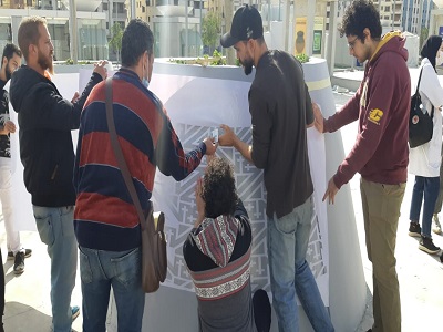 "السياحة والآثار" تضع لمسة جمالية على المدخل الرئيسي لمتحف الحضارة