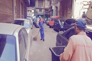 متابعة أعمال النظافة بالحي