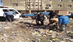 متابعة اعمال نظافة حدائق الحي  