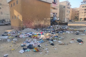 حملة لرفع القمامة والأتربة حول كابينة الكهرباء بمساكن  ايجيكو ١٢٠٠