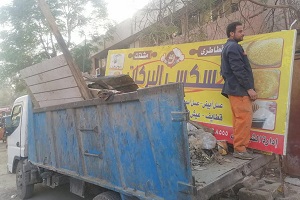 حملة لرفع الاشغالات والتعديات من بعض مناطق الحي