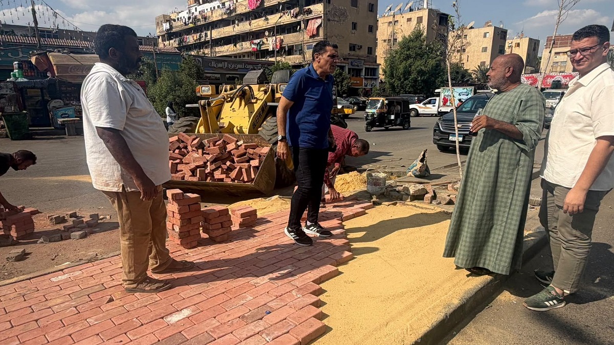 رفع كفاءة بلاط الإنترلوك بشارع امتداد ولي العهد