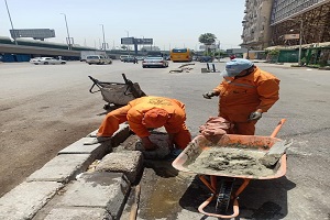 أعمال نظافة وإصلاحات بالحي