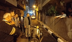  متابعة  أعمال الرصف والتطوير الجارية ببعض شوارع الحى