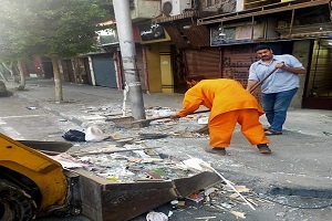 أعمال نظافة بشارع الجيش