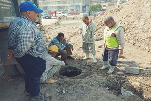 تطهير مطابق الصرف الصحي بشارع حسن مأمون 