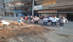 متابعة اصلاح محابس المياه بشارع الحريه 