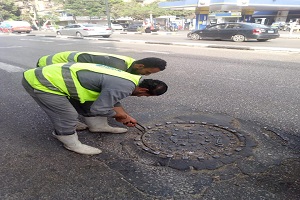 تطهير بالوعة الصرف الصحي بشارع القصر العيني