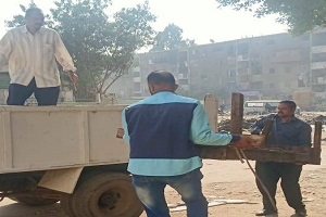 حملة مكبرة لرفع الاشغالات بشارع العقاد وشارع الحرية