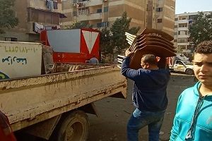رفع اشغالات مقهى ومخبز عيش امام عقار بصقر قريش