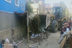 حملة لإزالة أعمال مخالفة بمحطة بنزين بميدان هليوبولس