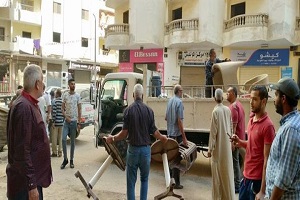 رفع إشغالات المحلات بشارع الأربعين وكمال حجاب
