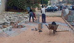 اعمال تركيب بلاط انترلوك بشارع عمر المختار 