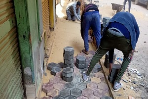 تركيب بلاط انترلوك لارصفة مساكن القاهرة