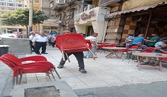 حملة لرفع إشغالات قهوة بقصر النيل