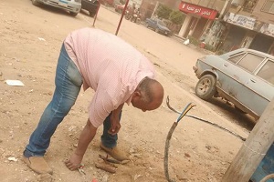 أعمال اصلاح كابلات بشارع محمد نجيب بحي المرج