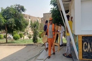 حملة لرفع اشغالات كافيه ساعة لقلبك بحي النزهة