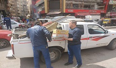 رفع وإزالة جميع إشغالات الباعة الجائلين بشارع جمال عبد الناصر