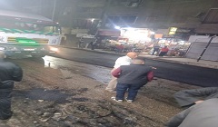 متابعة اعمال رصف الشوارع بنطاق الحي  