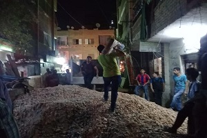 حملة مسائية لرفع الاشغالات على منطقة اللاسلكي وشارع ٣٠٦ المعادي الجديدة