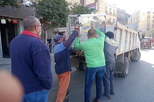 حملة لنظافة ورفع إشغالات شارع كلوت بك