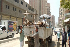 حملة لرفع الإشغالات بمناطق متعددة بحي السلام أول