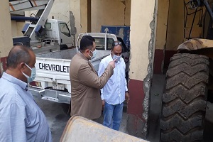 زيارة جراج المركبات لمتابعة سير العمل 