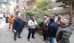 رفع كفاءة النظافة وتقليم الاشجار  بشارع أحمد خليل 