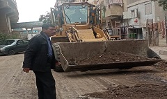 متابعة الحي لاعمال التطوير بشارع ترعة التوفيقية