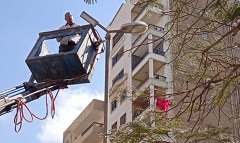 تركيب كشاف ليد بعمارات أطلس