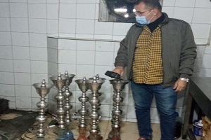 حملة لمصادرة الشيش بشارع كامل خضر وشارع نبوى المهندس