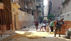 متابعة اعمال تركيب بلاط انترلوك لمتفرعات شارع محمد الامير
