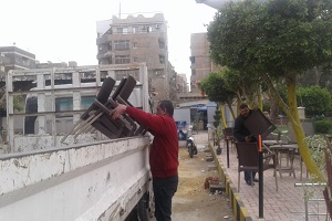 إزالة الاشغالات المخالفة بالحي 