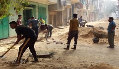 استكمال تركيب بلاط الانترلوك بشارع خالد ابن الوليد 