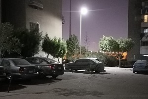 تركيب اعمدة الانارة بشارع على الحريرى