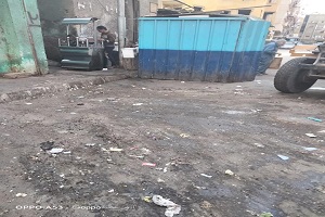 متابعة اعمال النظافة بالحي 