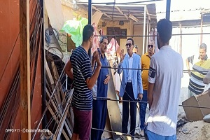 ايقاف اعمال مخالفة على سطح عقار بشارع محمد شفيق امام نادي الغابة